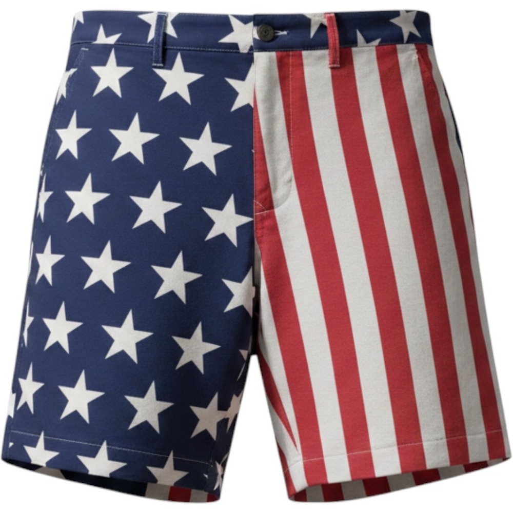 Loudmouth Golf Mens Stars Stripes American Flag Golf Shorts Red White Blue 44